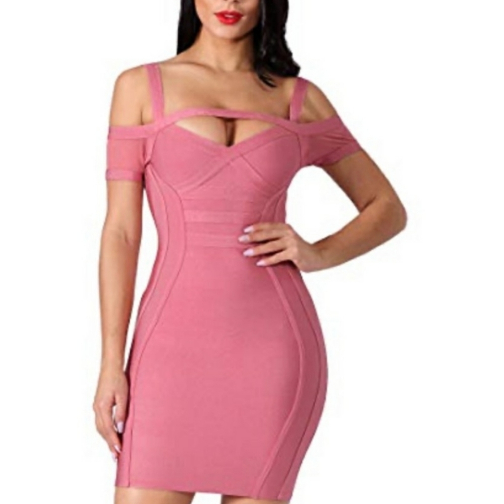 Kaouyou Bandage Dress Dusty Pink - Picture 2 of 8
